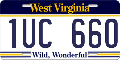 WV license plate 1UC660