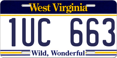 WV license plate 1UC663