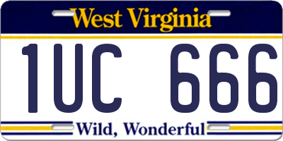WV license plate 1UC666