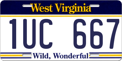 WV license plate 1UC667