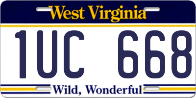 WV license plate 1UC668