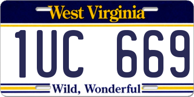 WV license plate 1UC669