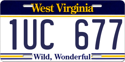WV license plate 1UC677