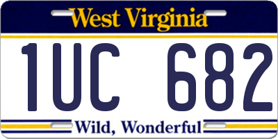 WV license plate 1UC682
