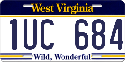 WV license plate 1UC684