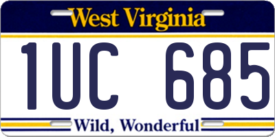 WV license plate 1UC685