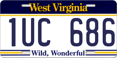 WV license plate 1UC686