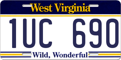 WV license plate 1UC690