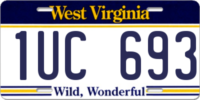 WV license plate 1UC693