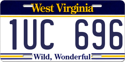 WV license plate 1UC696