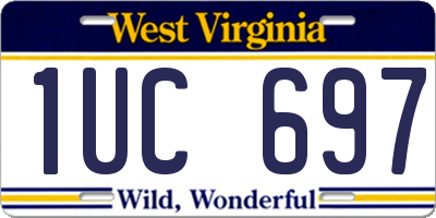 WV license plate 1UC697