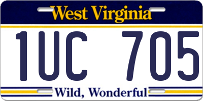 WV license plate 1UC705