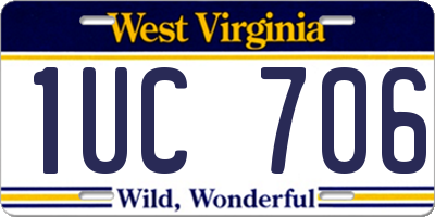 WV license plate 1UC706