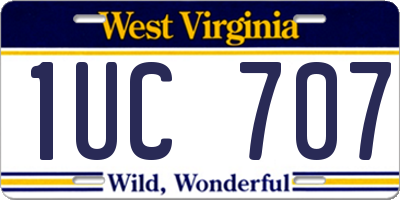 WV license plate 1UC707