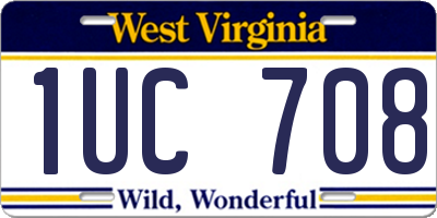 WV license plate 1UC708