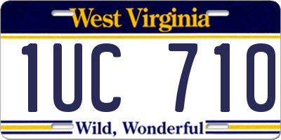 WV license plate 1UC710