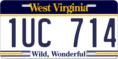 WV license plate 1UC714
