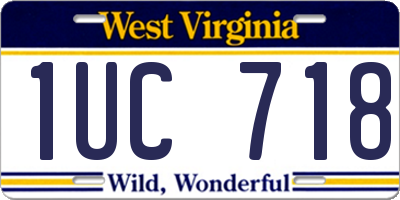 WV license plate 1UC718
