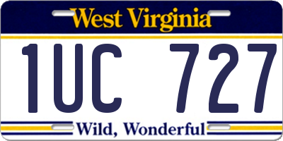 WV license plate 1UC727