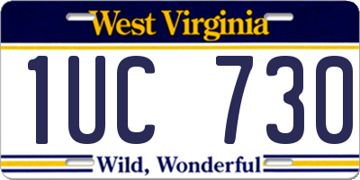 WV license plate 1UC730