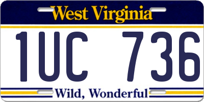 WV license plate 1UC736