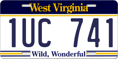 WV license plate 1UC741