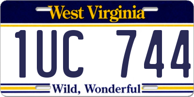 WV license plate 1UC744