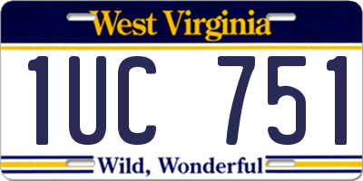 WV license plate 1UC751