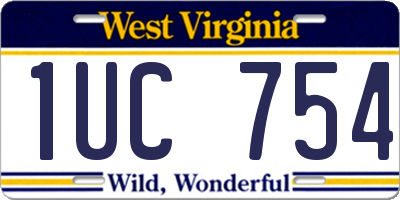 WV license plate 1UC754