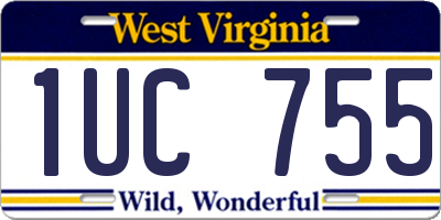 WV license plate 1UC755