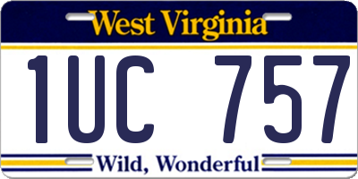 WV license plate 1UC757