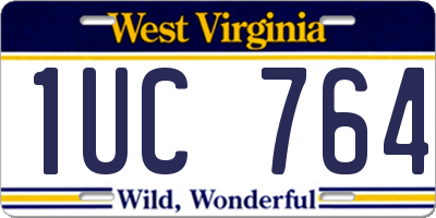 WV license plate 1UC764
