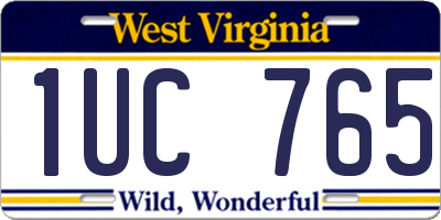 WV license plate 1UC765