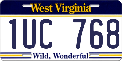 WV license plate 1UC768