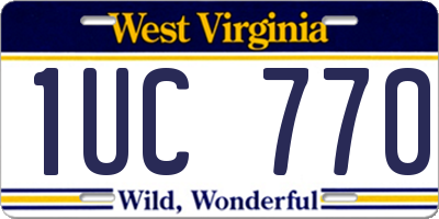 WV license plate 1UC770