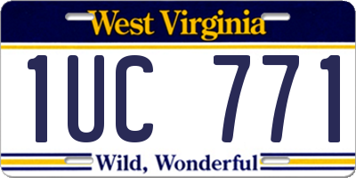 WV license plate 1UC771