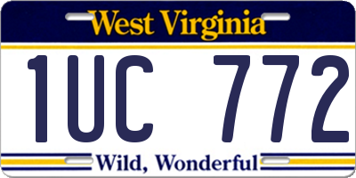 WV license plate 1UC772