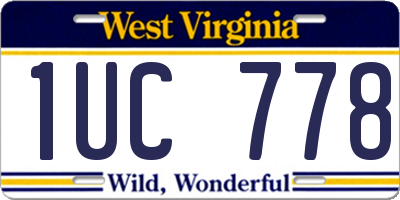 WV license plate 1UC778