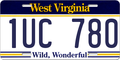 WV license plate 1UC780