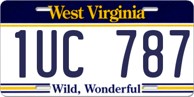 WV license plate 1UC787