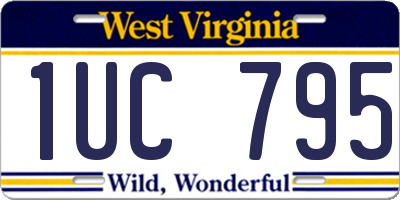 WV license plate 1UC795