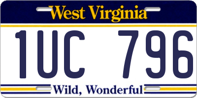 WV license plate 1UC796