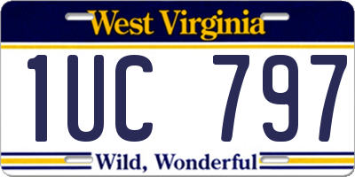 WV license plate 1UC797