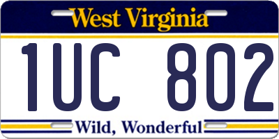 WV license plate 1UC802
