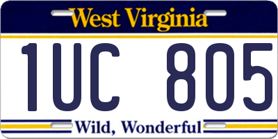 WV license plate 1UC805
