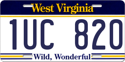 WV license plate 1UC820