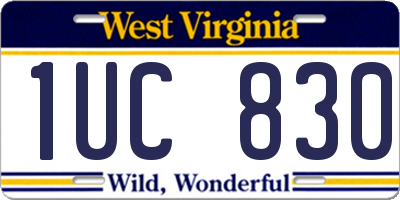 WV license plate 1UC830