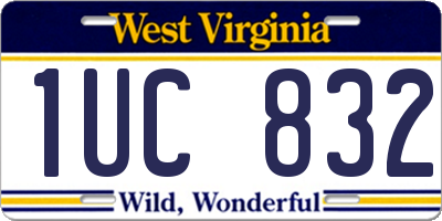 WV license plate 1UC832