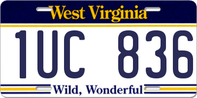 WV license plate 1UC836