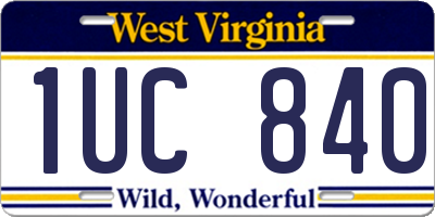 WV license plate 1UC840